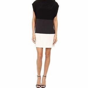 Color Block Sleeveless Dress - Black, Gray, and White